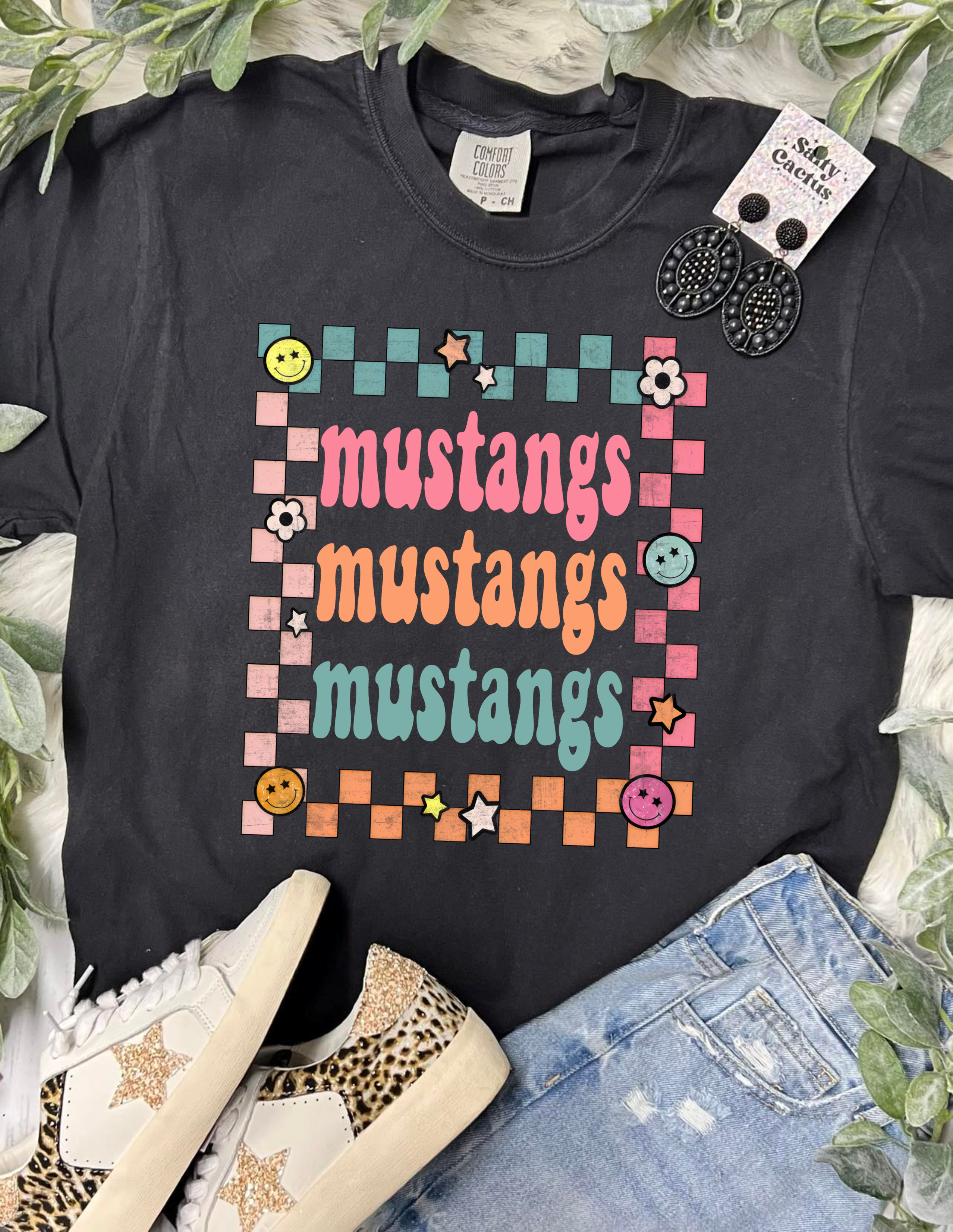 *DTF CUSTOM* Colorful Square Spirit Black Comfort color