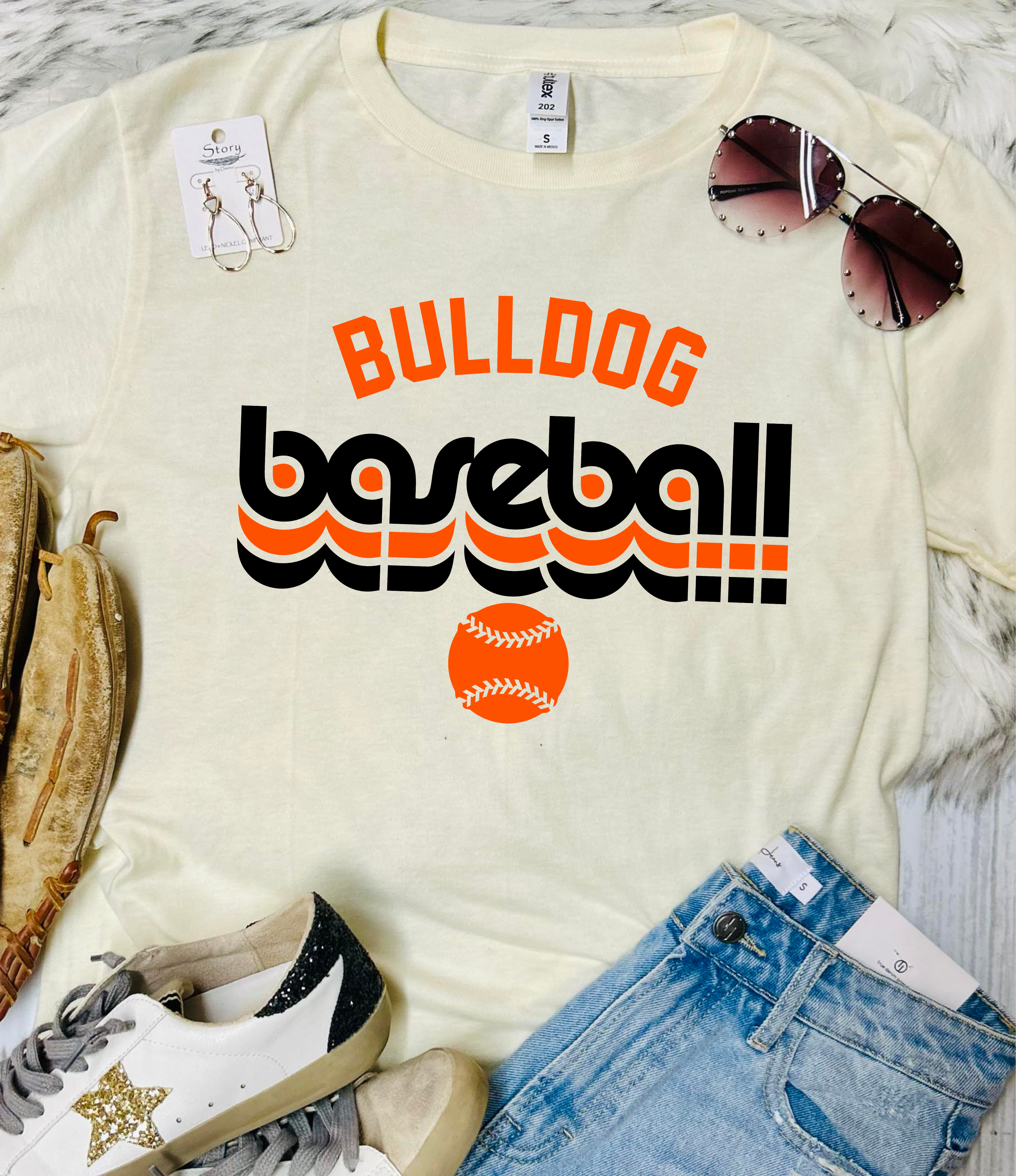 *DTF CUSTOM* Retro Baseball Tan Tultex Tee