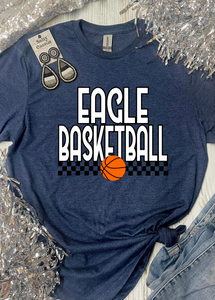 *DTF* Basketball Checkered Mascot Spirit Short Sleeve Tee
