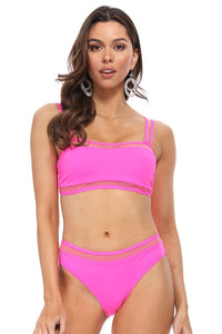 MESH NEON PINK BIKINI SET