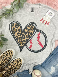 Leopard Heart Sport Grey Tee
