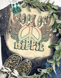 Kids Rock On Hippie Grey Bleached Tee