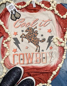 Cool It Cowboy Clay Bleached Tee