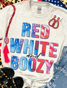Red White and Boozy Grey Tee