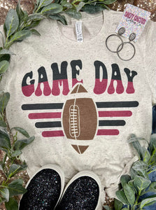 Game Day Football Retro Stripes Oatmeal Bella