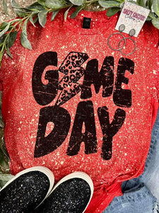 Kids Game Day Lightning Bolt Splatter Bleached Tees