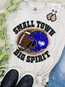 Kids Small Town Big Spirit Football Grey Tee