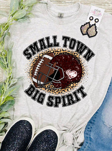 Kids Small Town Big Spirit Football Grey Tee
