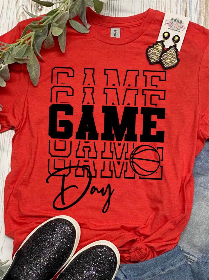 *RTS 5-7 Bus Days* Game Day Game Day Basketball Colorful Tees