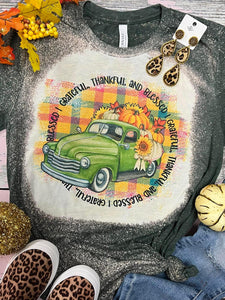 Grateful Green Truck Forest Green Bleached Tee