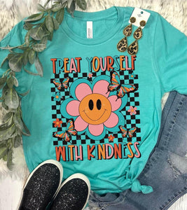 *DTF* Treat Yourself With Kindness Seafoam Tee