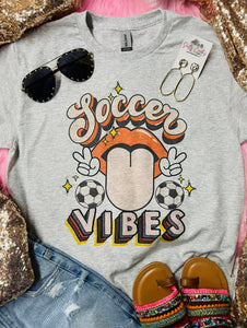 Soccer Vibes Tongue Grey Tee
