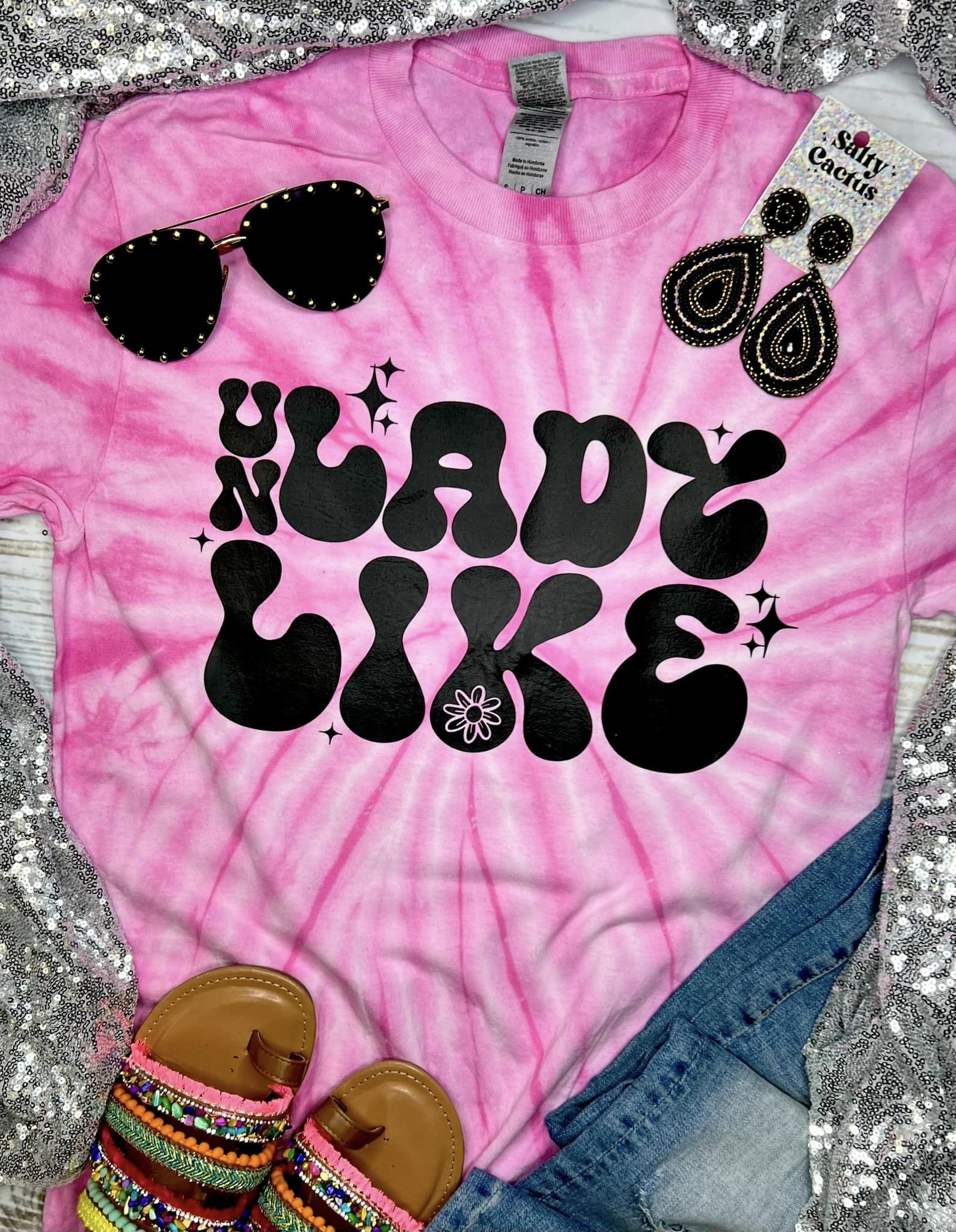 *SP* Un Lady Like Retro Pink Tie Dye Tee