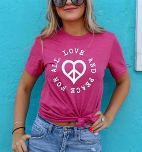 Love And Peach For All Screen Print Tee