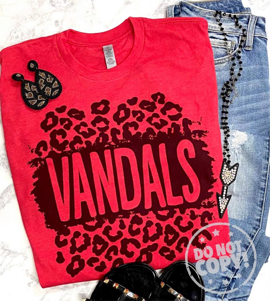 All Black Leopard Mascot Non Bleached Spirit Tee
