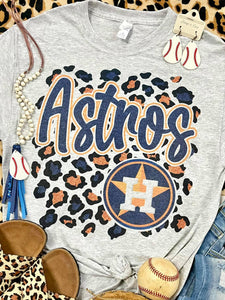 Leopard MLB Team Ash Grey Tees