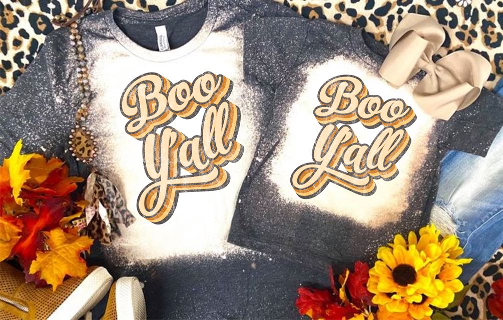 Kids Boo Y'all Bleached Tee