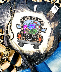 Black Friday Squad Leopard Truck Bleached tee