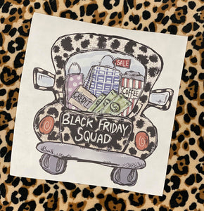 Black Friday Leopard Truck Sublimation