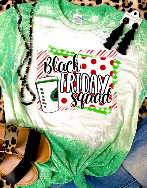 Black Friday Squad Bleached Tee