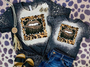 Kids Lips Drippin Cheetah Bleached Bella
