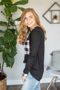 Buffalo Plaid Pocket Top | Black and White Buffalo