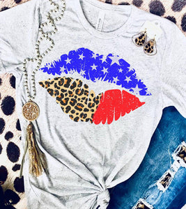 Patriotic Cheetah Lips