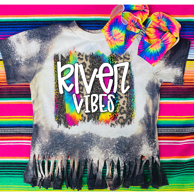 Kids River Vibes Fringed Bleached Bella