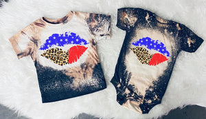 Kids Patriotic Cheetah Lips