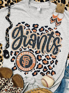 Leopard MLB Team Ash Grey Tees
