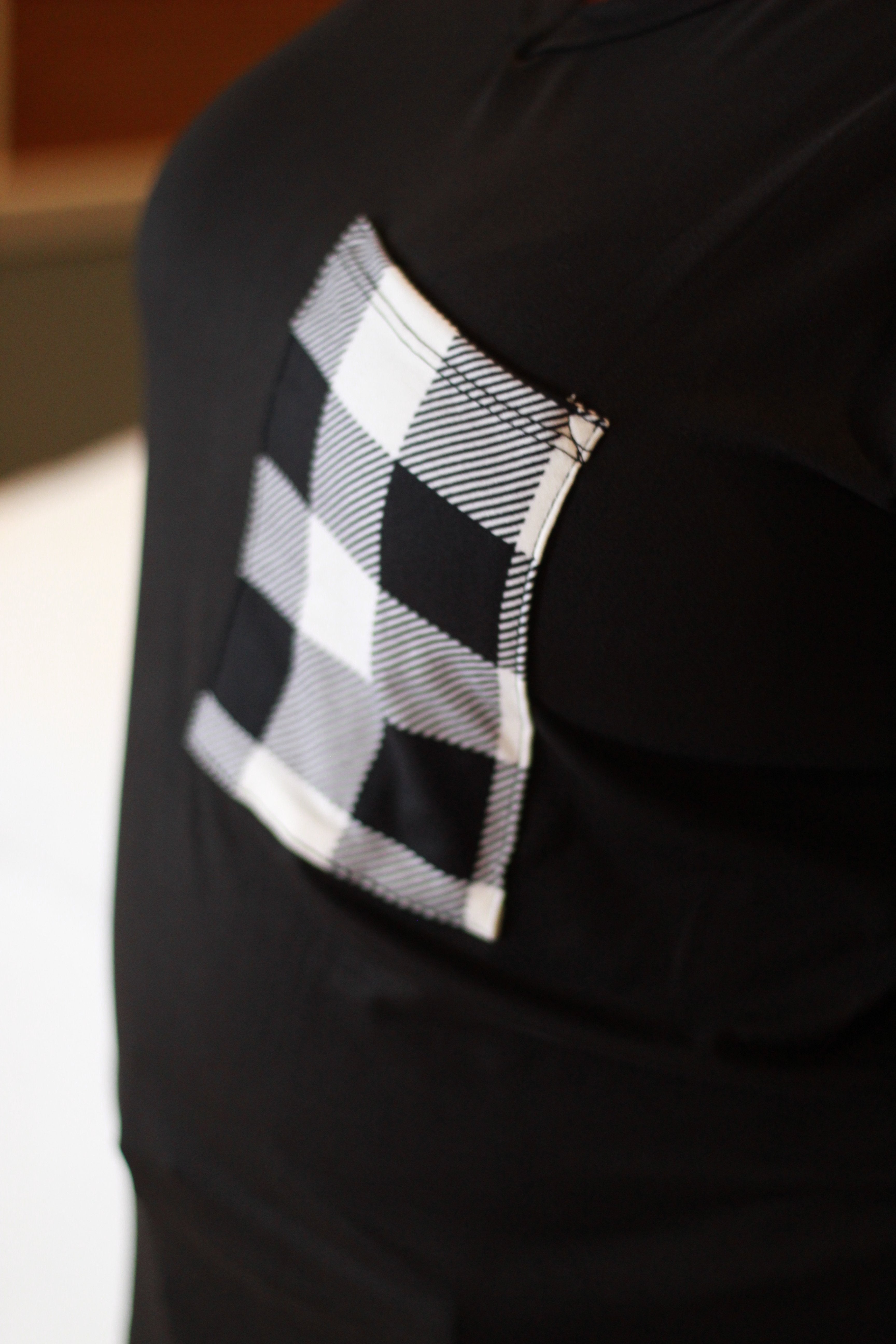 Buffalo Plaid Pocket Top | Black and White Buffalo