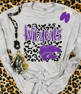 Kids Leopard Custom Grey Long Sleeve