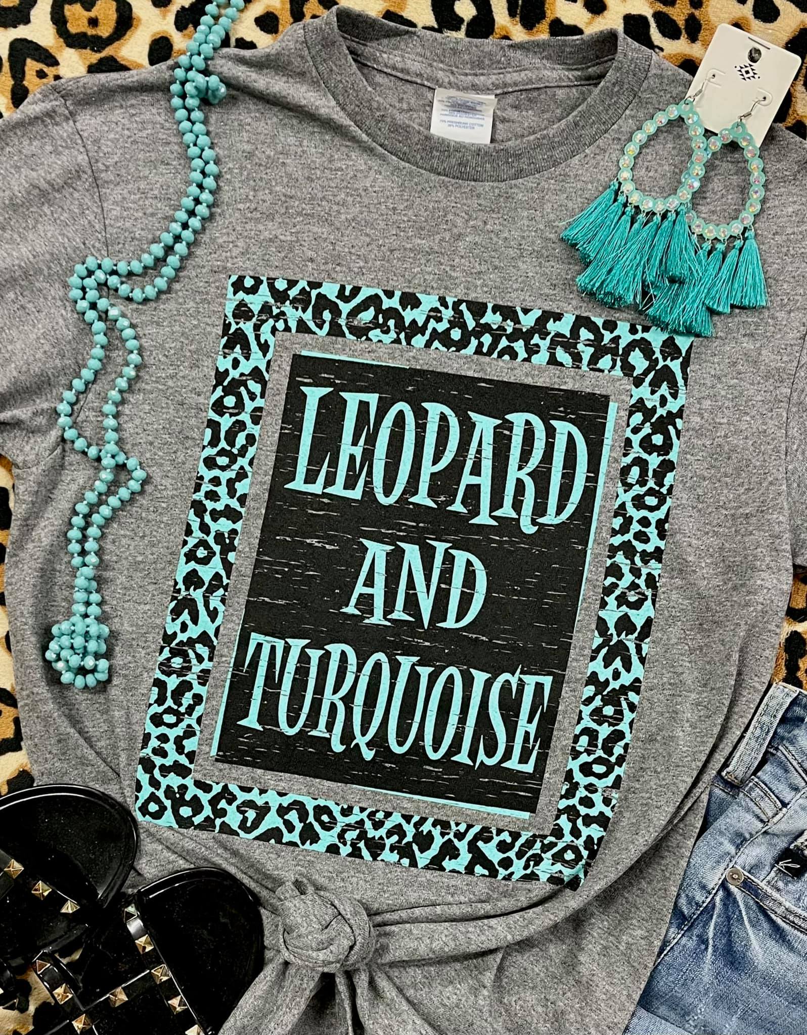 **RTS** Leopard And Turquoise Grey Tee