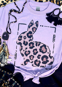 Leopard Bunny Square Purple Tee