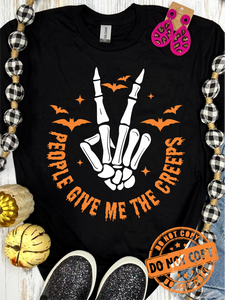 *RTS SALE * People Give Me the Creeps Black Tee