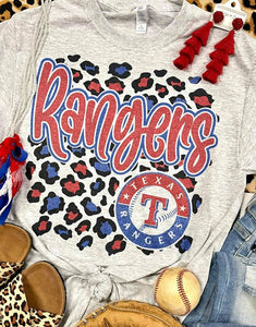 Leopard MLB Team Ash Grey Tees