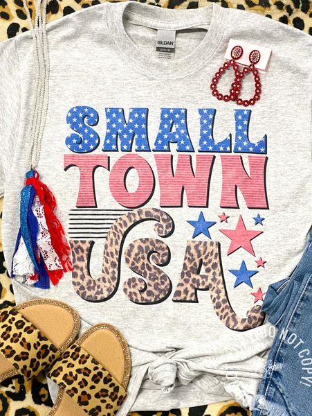 Small Town USA Grey Tee