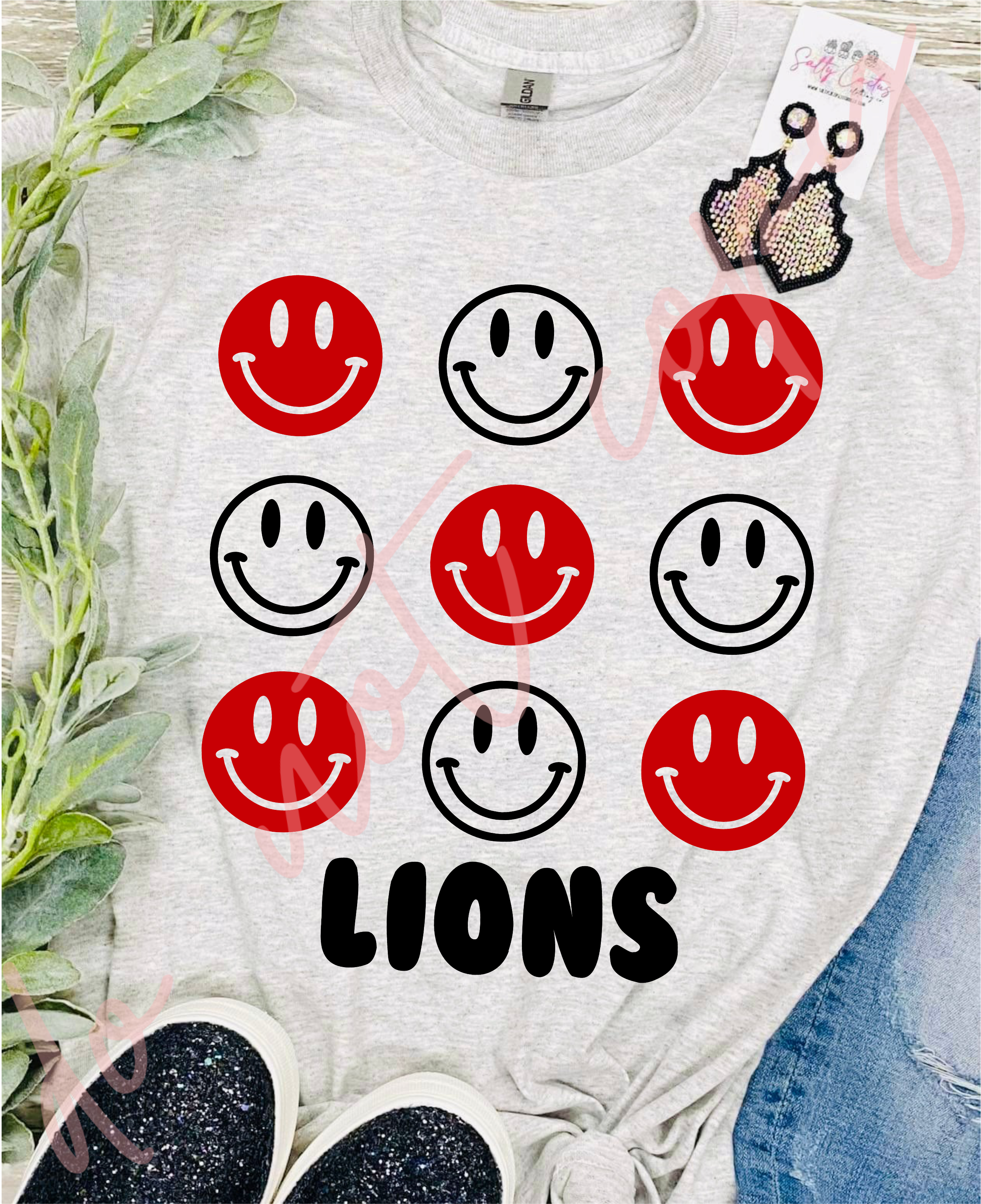 Smiley Face Mascot Color Grey Tee