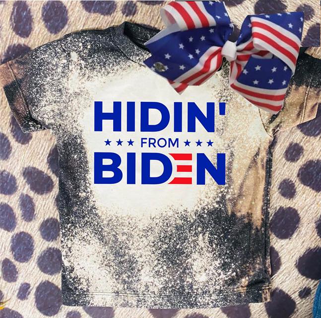 Youth Hidin' From Biden Bleached Tee