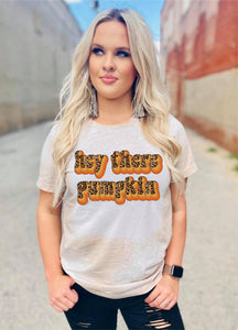 Hey There Pumpkin Leopard Bleached Tee