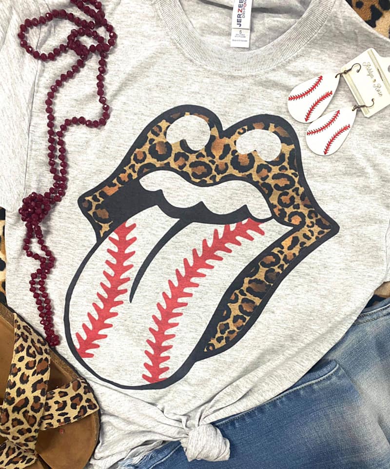 Kids Leopard Baseball/Softball Tongue Tee