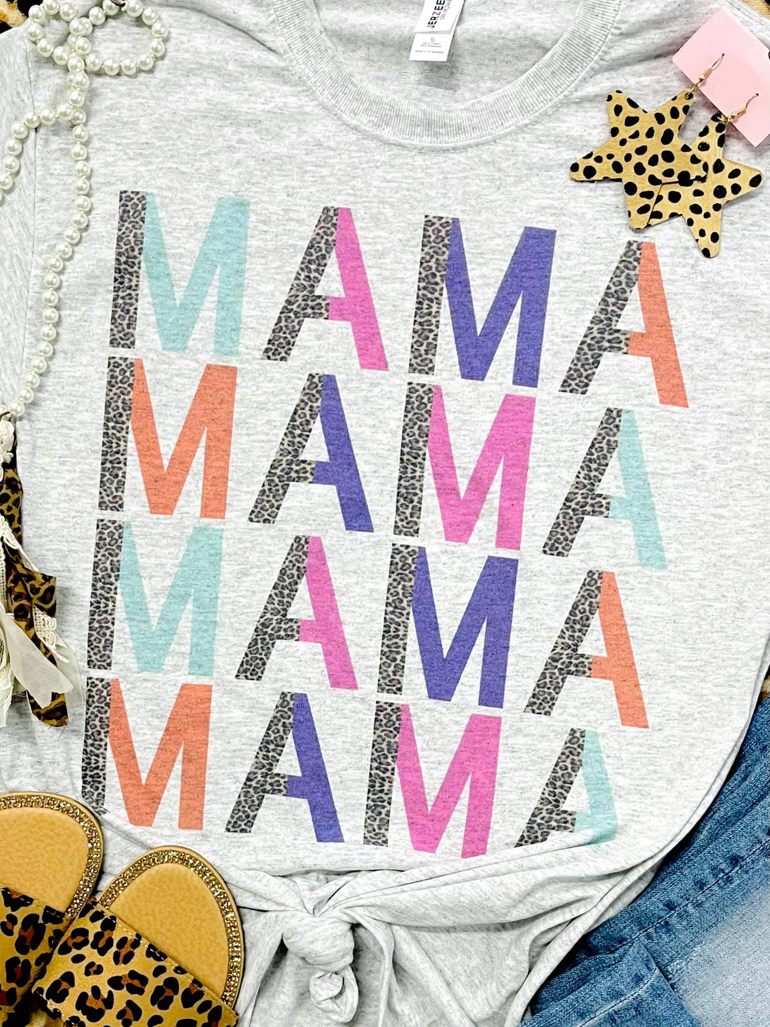 Colorful Leopard Color Block Name Tees