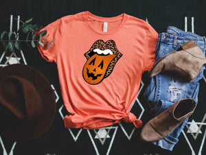 Leopard Lips Pumpkin Tongue Tee