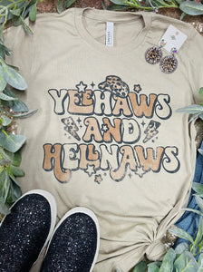 Yeehaws and Hallnaws Tan Tee