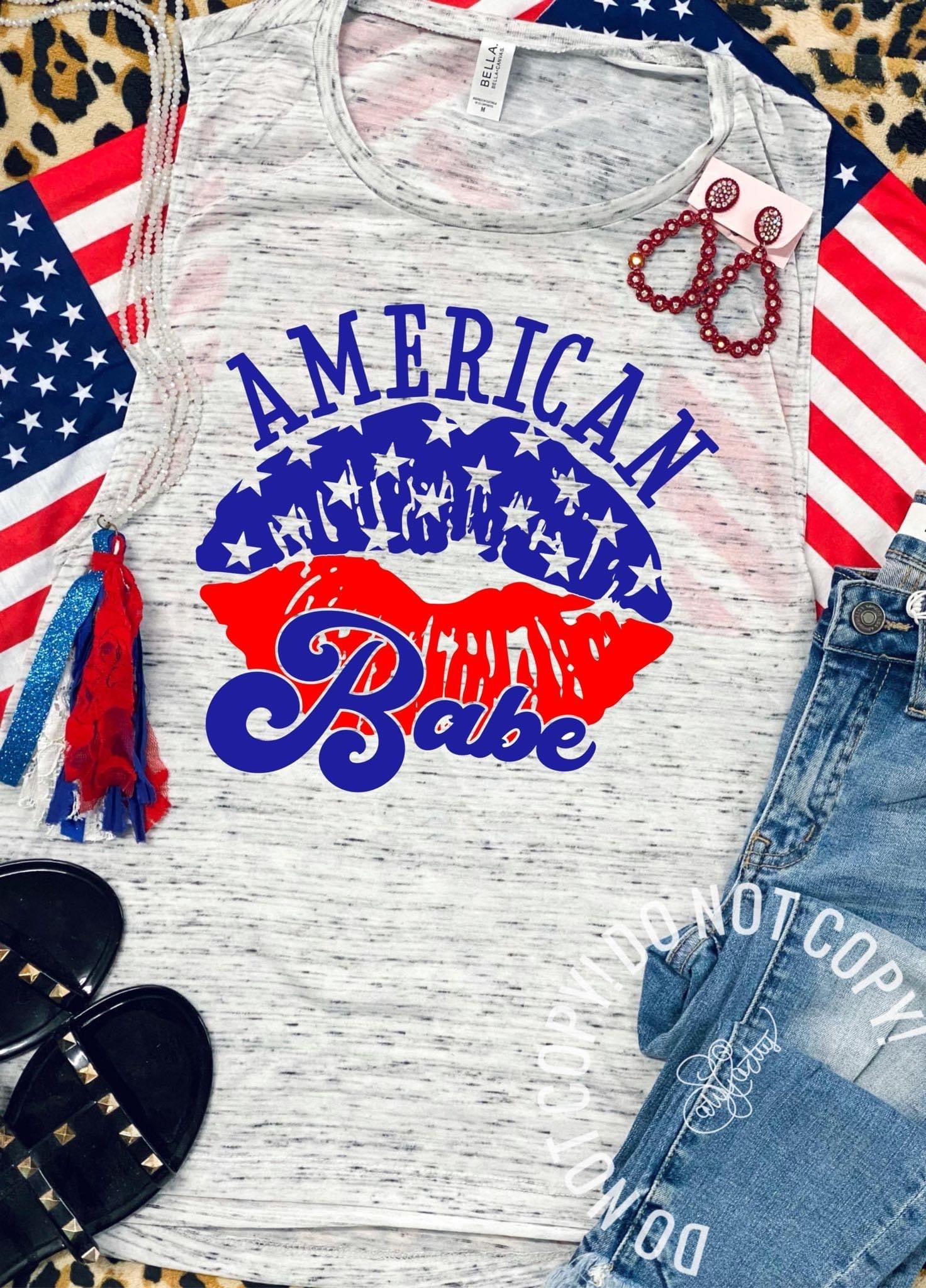 American Babe Flag Lips Tank