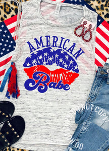 American Babe Flag Lips Tank