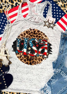 USA Leopard Circle Tank