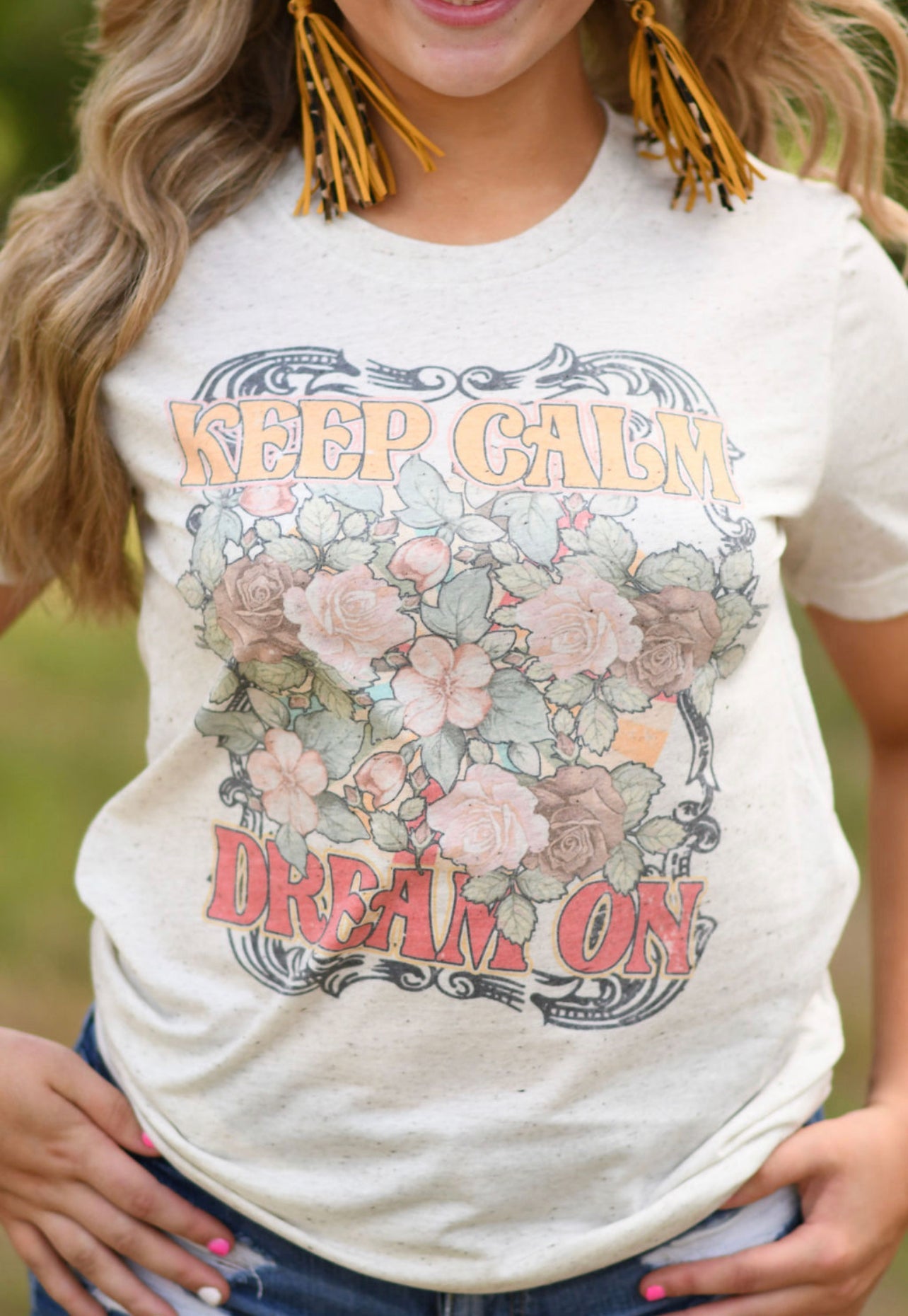Keep Calm Dream On Oatmeal Tee