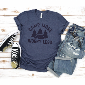 Camp More Worry Less - Ink Deposited Graphic Tee