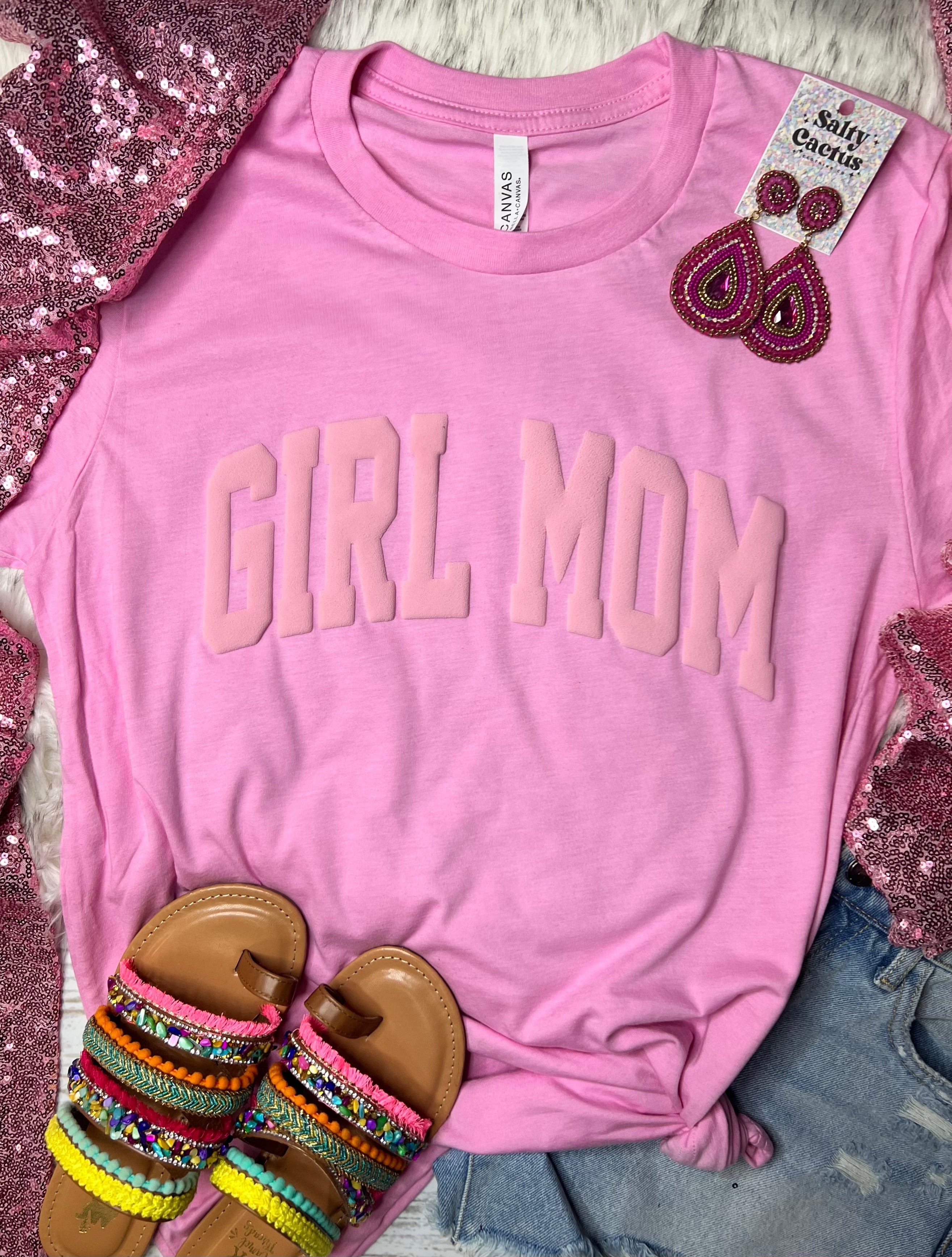 *PUFF* Girl Mom Pink Puff Vinyl Pink Tee